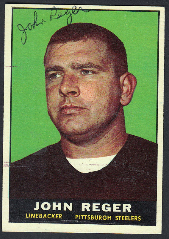 John Reger 1961 Topps #110 Autographed Football Card