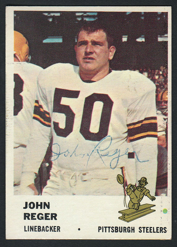 John Reger 1961 Fleer #123 Autographed Football Card