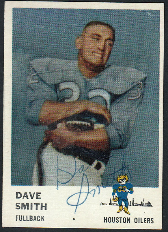 Dave Smith 1961 Fleer #170 Autographed Football Card