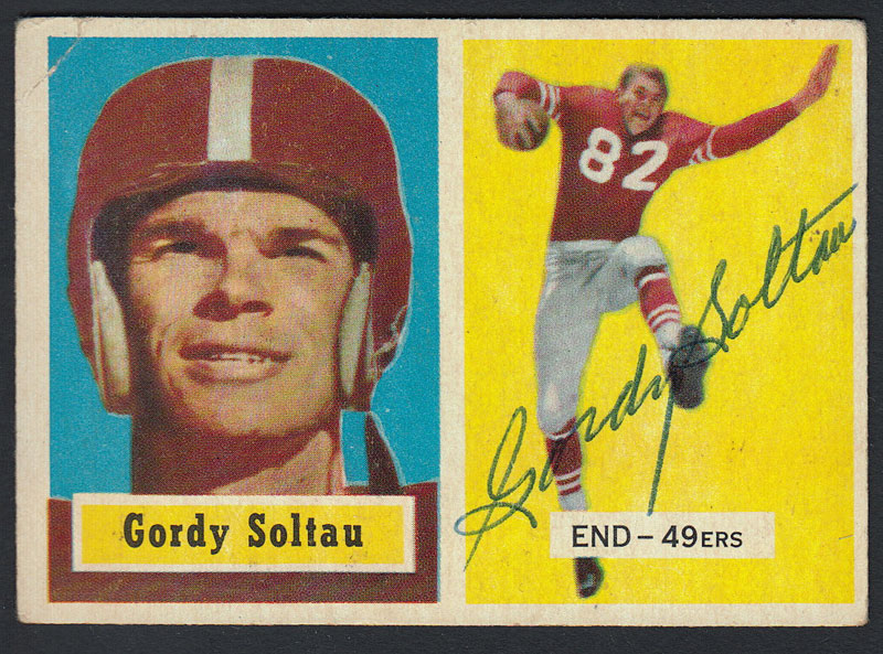 Gordy Soltau 1957 Topps #54 Autographed Football Card