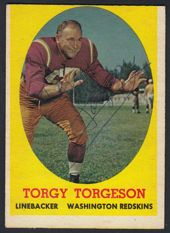 Torgy Torgeson 1958 Topps #97 Autographed Football Card