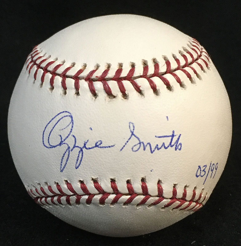 Ozzie Smith Fleer Legacy 3/99 Autographed Baseball