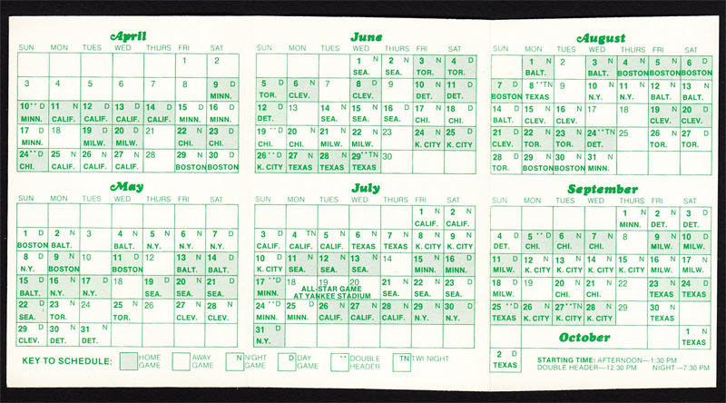 Oakland Athletics **RARE** 1977 Home Pocket Schedule VTG MLB Promo A's guide Pocket Schedule