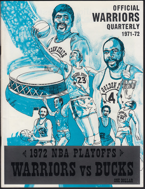 Official Warriors Quarterly 1971-72 - 1972 NBA Playoffs Warriors vs Bucks Basketball Program