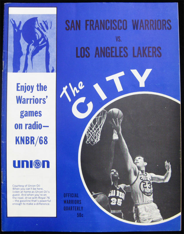1968 Warriors vs Lakers The City Official Warriors Quarterly NBA Basketball Program