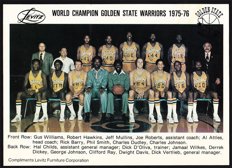 Golden State Warriors 1975/76 Team Photo w/ Rick Barry VTG NBA Glossy Team Photo