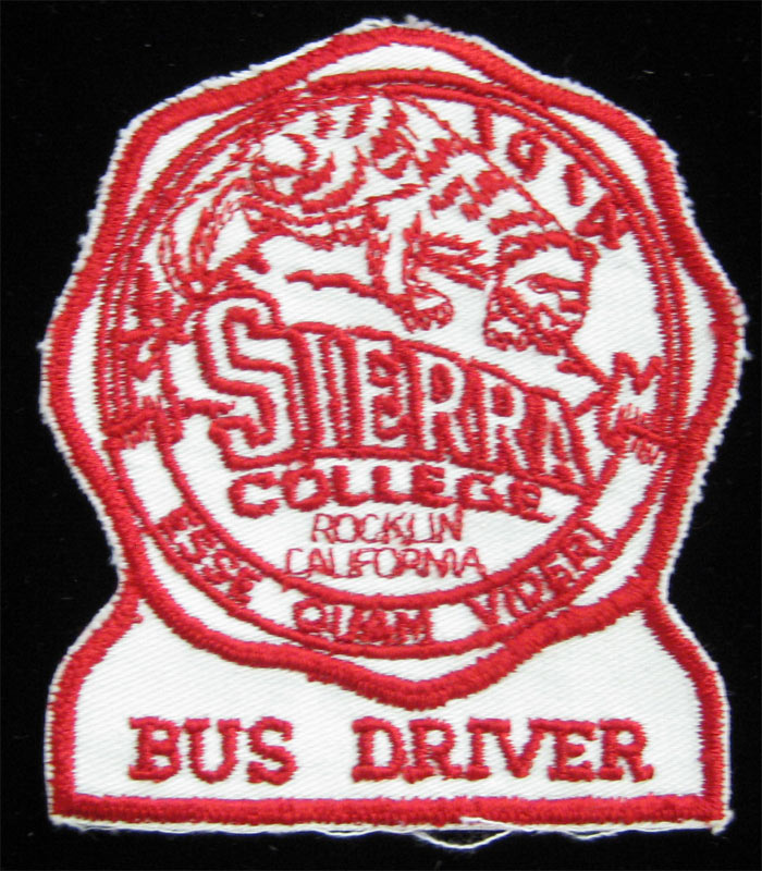 Sierra College Rocklin California Wolverines Bus Driver Patch