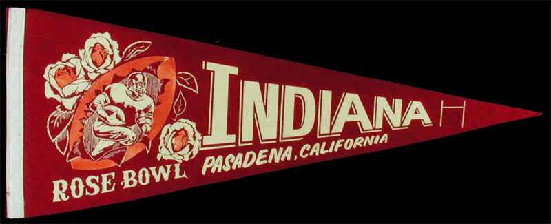 1968 Indiana University Hoosiers Rose Bowl Football Pennant