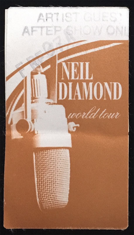 Neil Diamond World Tour Artist Guest After Show Backstage Pass