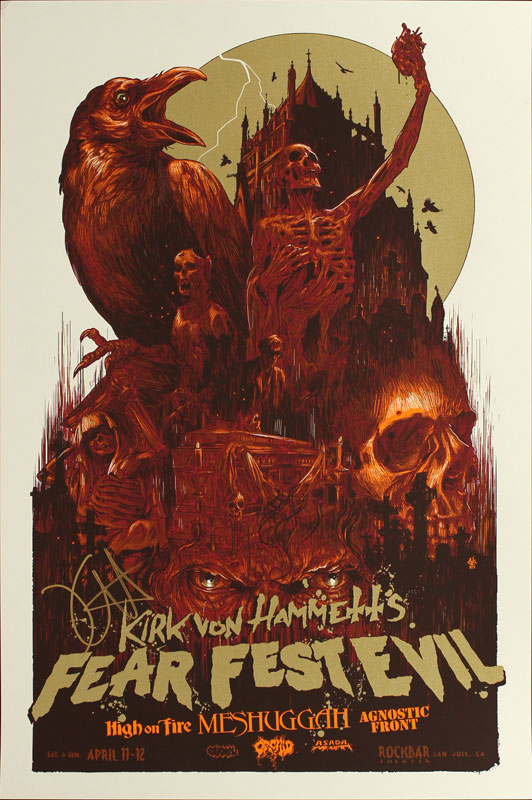 Vance Kelly Kirk Von Hammett's Fear Fest-Evil (Festival) Autographed Poster