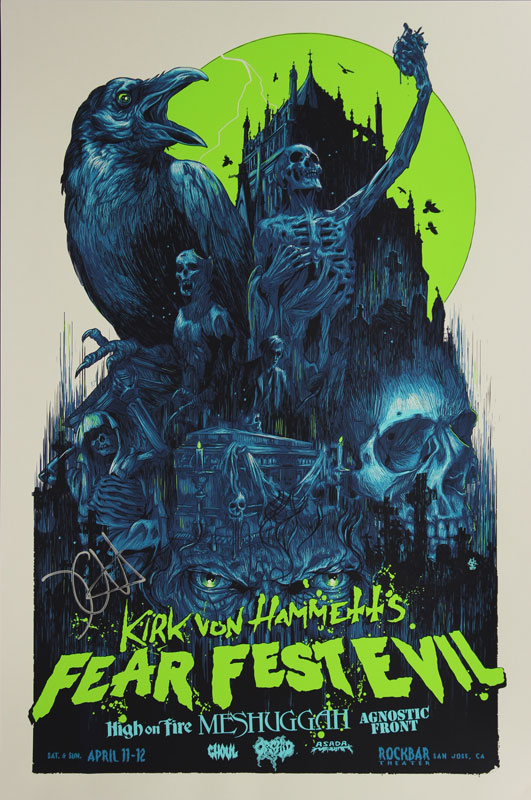 Vance Kelly Kirk Von Hammett's Fear Fest-Evil (Festival) Autographed Poster