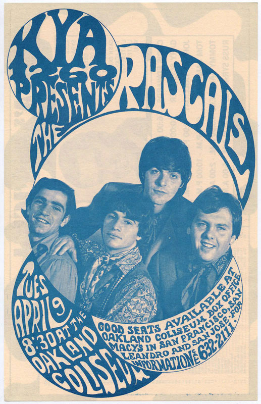 The Rascals 1968 Oakland Handbill