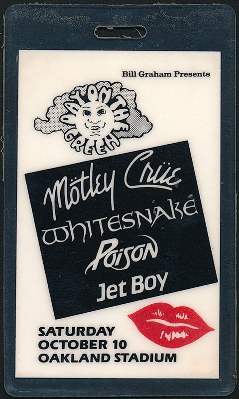 Day on the Green - Motley Crue - Whitesnake - Poison BGP Staff Laminate