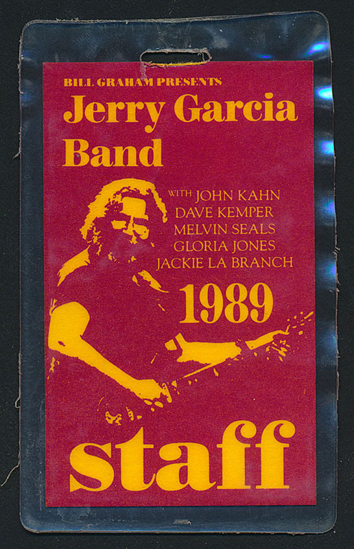Jerry Garcia Band 1989 Tour BGP Staff Laminate