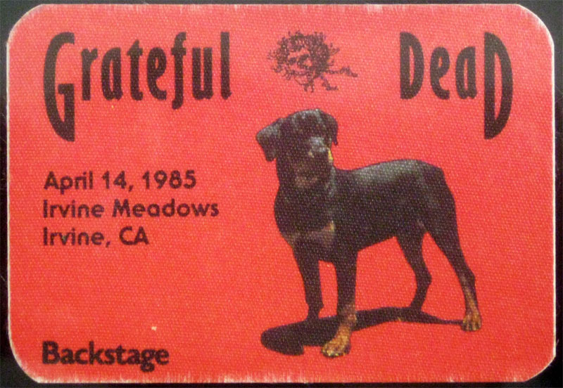 Grateful Dead 4/14/1985 Irvine CA Backstage Pass