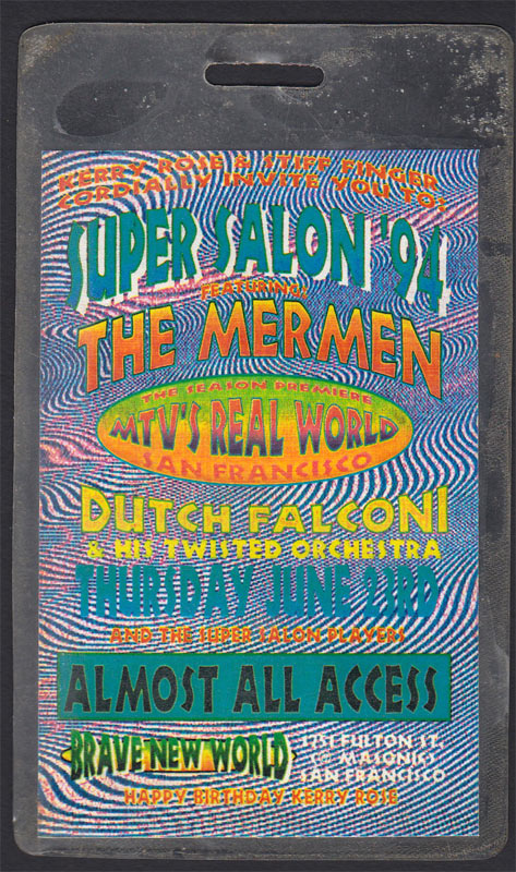 Mermen Super Salon 1994 MTV Real World SF Premiere Laminate