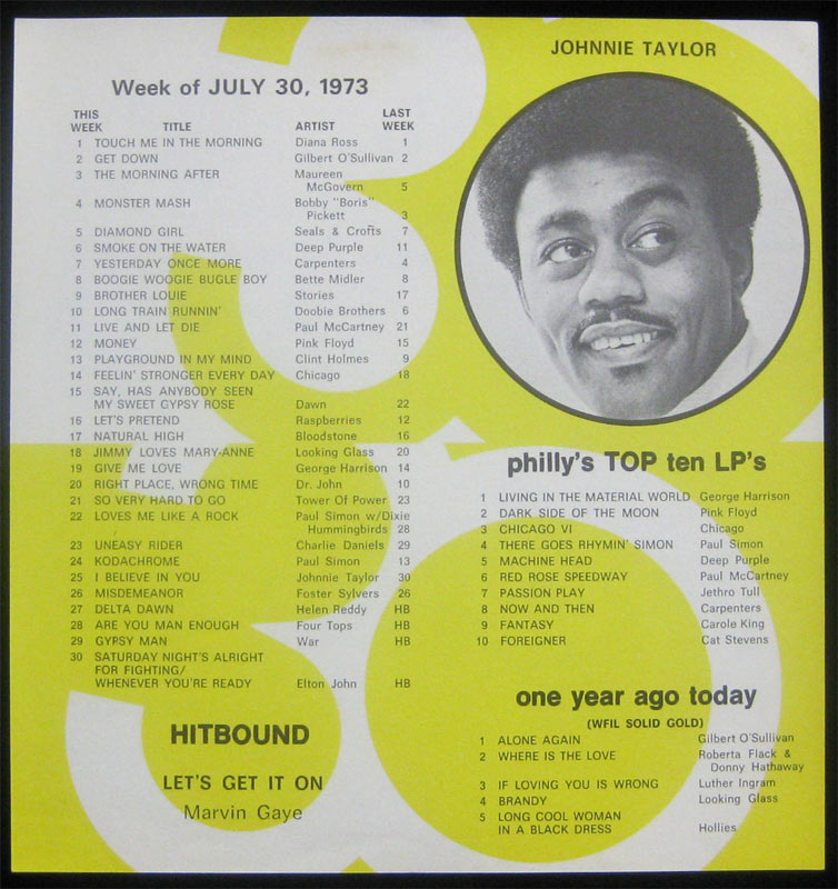 WFIL Top 30 July 30 1973 Radio Survey