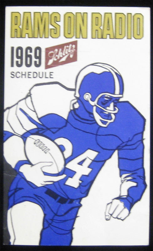 1969 Los Angeles Rams Football Pocket Schedule
