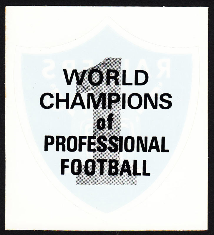 Oakland Raiders World Champions Window Sticker