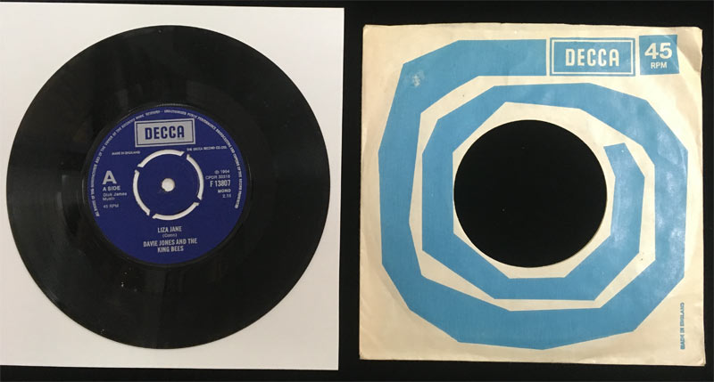 Davie Jones and the King Bees (David Bowie) Decca F13807 45 Vinyl