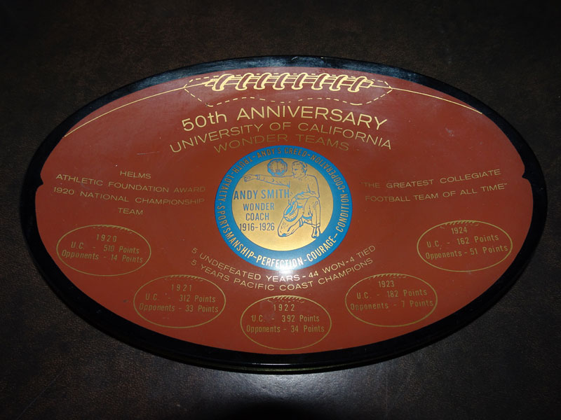 Cal Football 50th Anniversary Wonder Teams  Commemorative Glass Presentation Dish Plate
