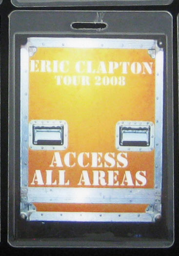 Eric Clapton 2008 Tour Access All Areas Laminate