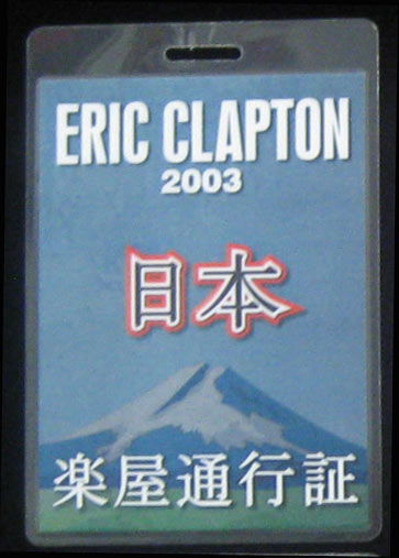 Eric Clapton Japan Tour 2003 Access All Areas Laminate