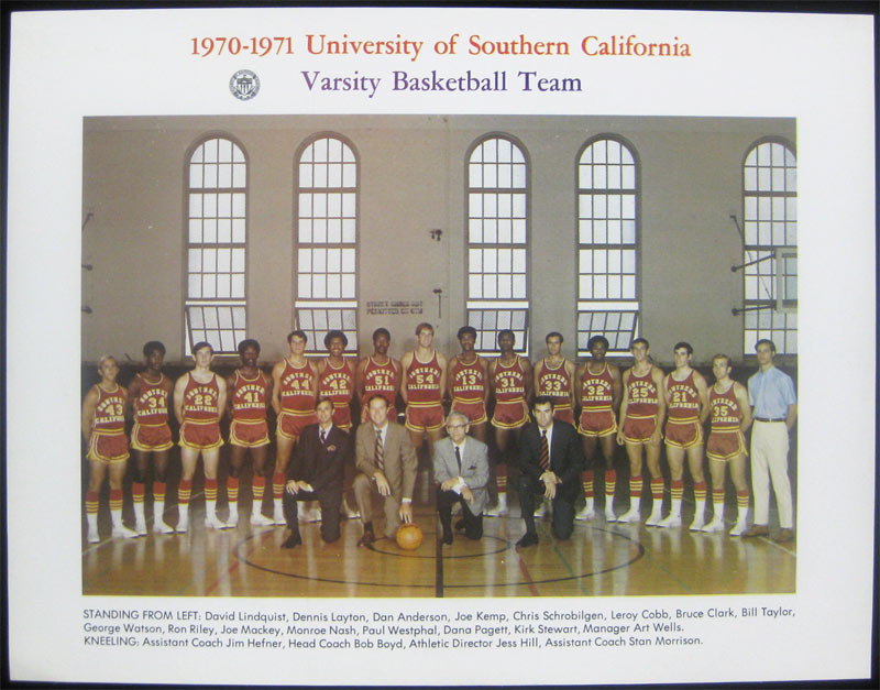1970 - 1971 USC Varsity Team Photo College Basketball