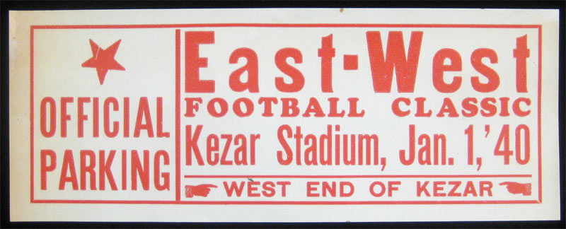 1940 East-West Parking Pass Window Decal