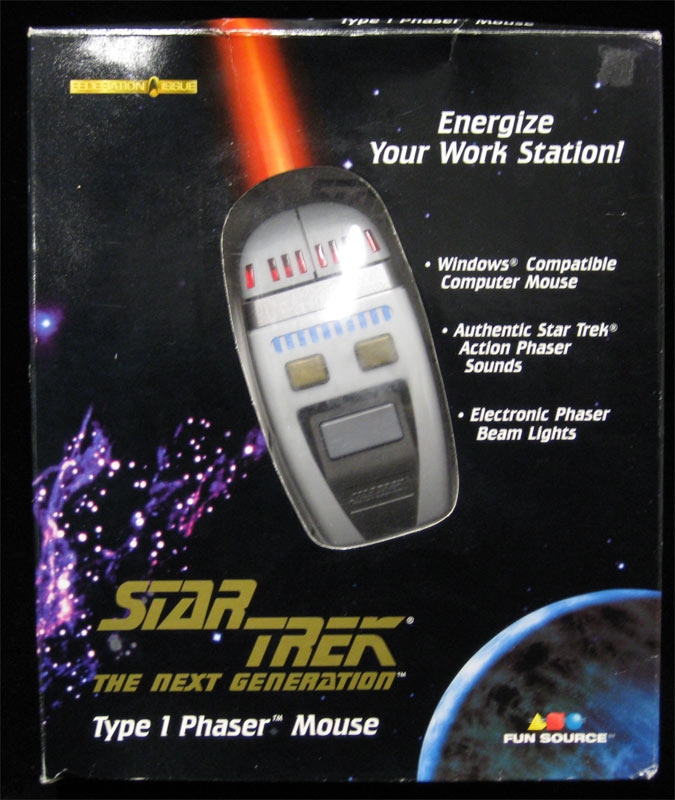 star trek tng type 1 electronic phaser computer mouse light beam