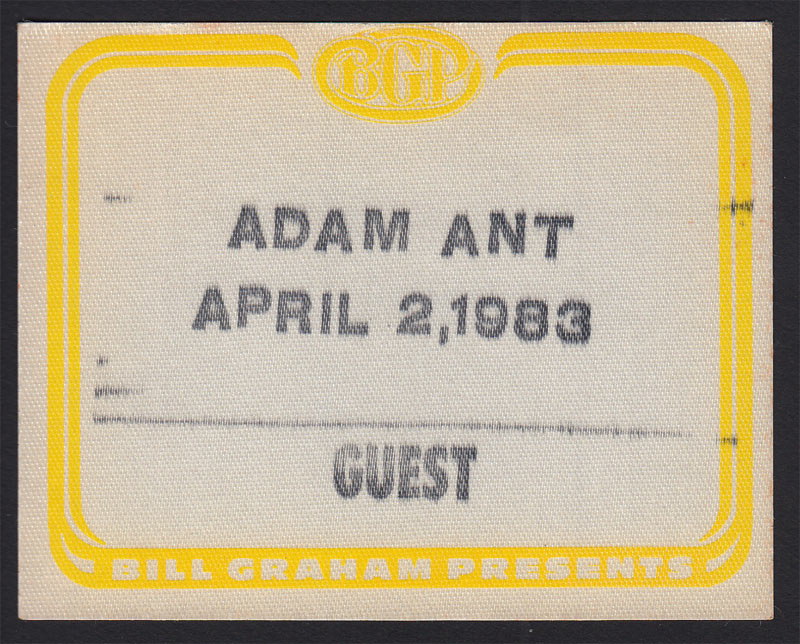Adam Ant BGP Guest Backstage Pass