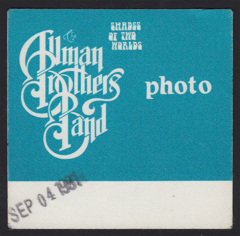 Allman Brothers Band Backstage Pass