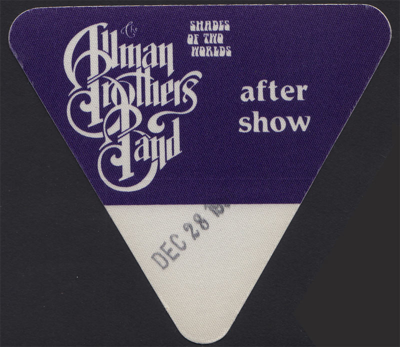 Allman Brothers Band Backstage Pass