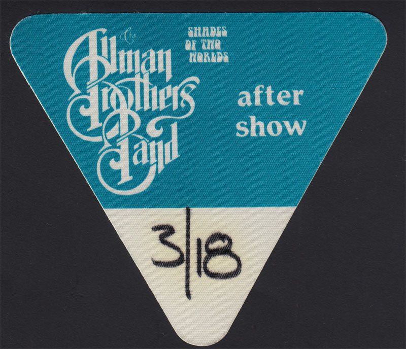 Allman Brothers Band Backstage Pass