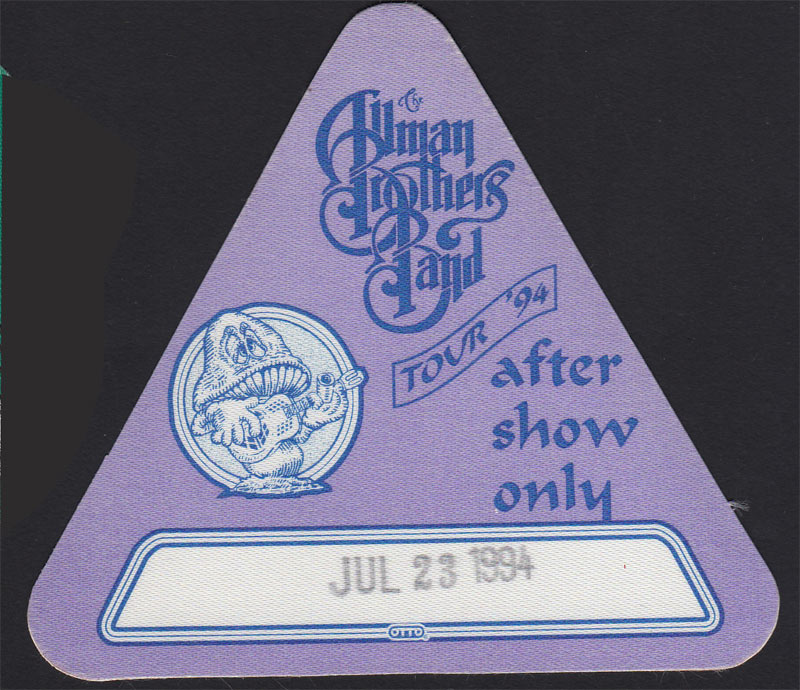 Allman Brothers Band Backstage Pass