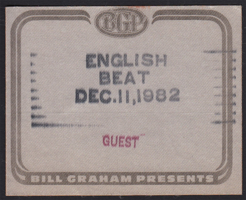 English Beat Guest Backstage Pass