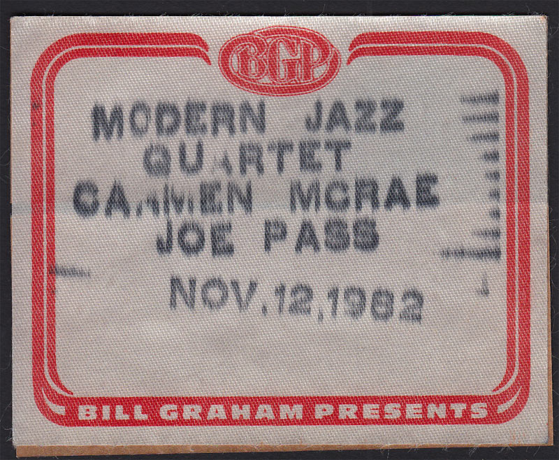 Modern Jazz Quartet Carmen McRae Joe Pass Backstage Pass