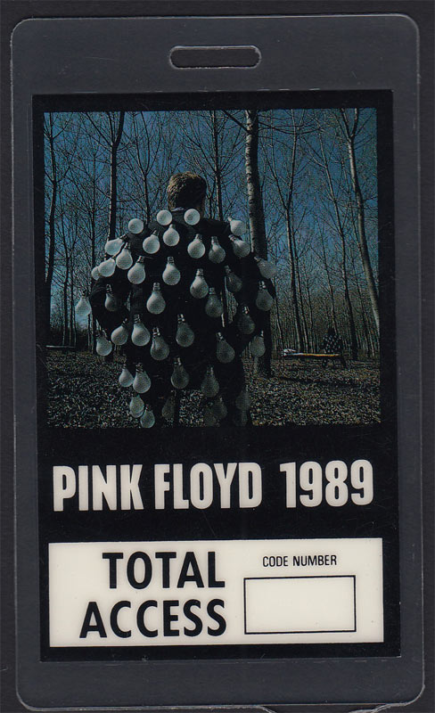 Pink Floyd 1989 Tour Total Access Backstage Pass