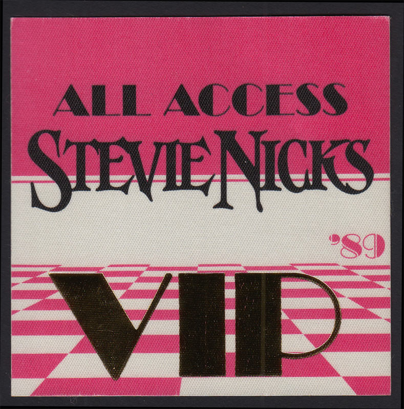 Stevie Nicks 1989 Tour VIP All Access Backstage Pass