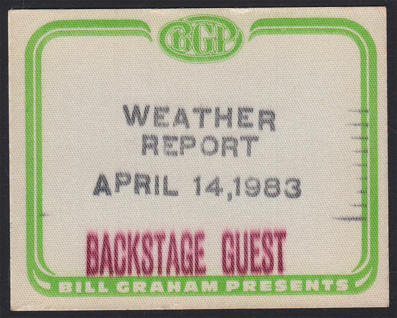 Weather Report Backstage Pass