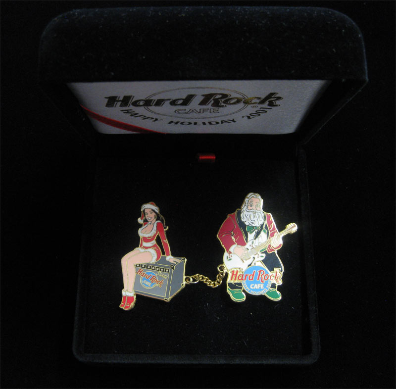 Happy Holiday 2001 Christmas Hard Rock Cafe Pin Box Set