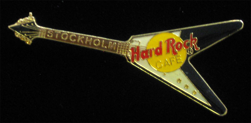 Stockholm Sweden Jimi Hendrix Flying V Hard Rock Cafe Pin