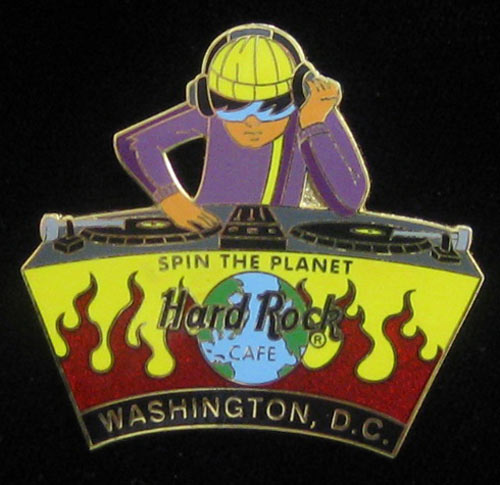 Washington DC Spin The Planet DJ 2002 Hard Rock Cafe Pin