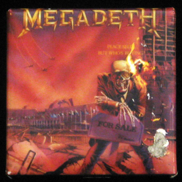 MEGADETH 1/" PIN BUTTON lot Peace Sells Rust in Peace Dave Mustaine