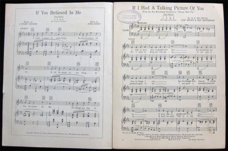 If I Had a Talking Picture of You Sheet Music