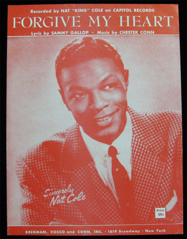 Nat King Cole 1955 Forgive My Heart Sheet Music