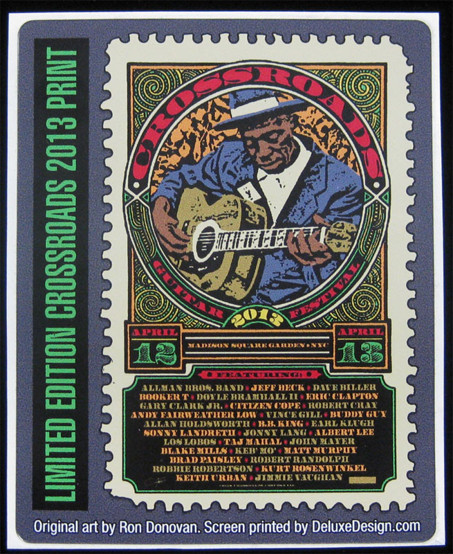 2013 Crossroads Guitar Fest Stamp Poster Print Chuck Sperry Ron Donovan Sticker