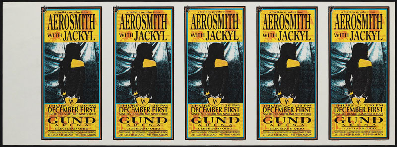 Mark Arminski Aerosmith Uncut Handbill Sheet