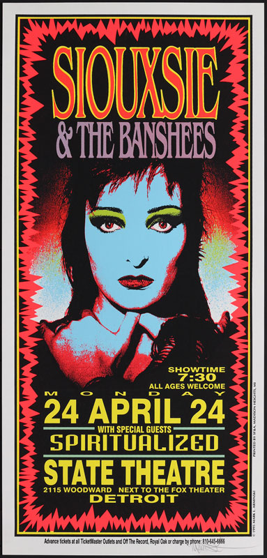 Mark Arminski Siouxsie & The Banshees Blacklight Poster