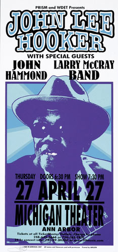 Mark Arminski John Lee Hooker Handbill